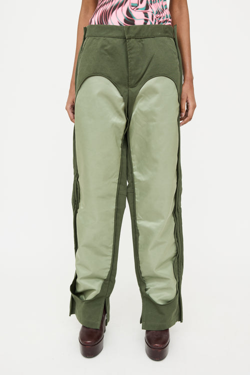 Diesel Green Layered Nylon P-Crossy Trouser