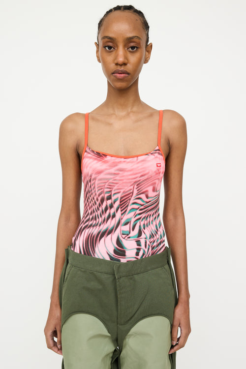 Diesel Pink 
Multicolour Patterned Bodysuit