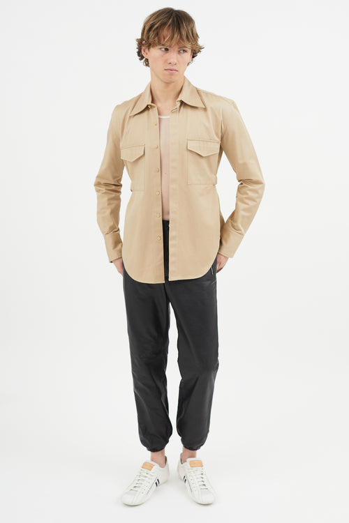 Dion Lee Beige Belted Utility Shirt