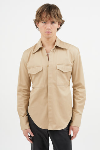 Dion Lee Beige Belted Utility Shirt