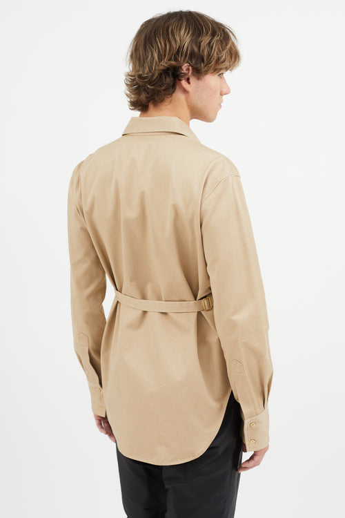 Dion Lee Beige Belted Utility Shirt