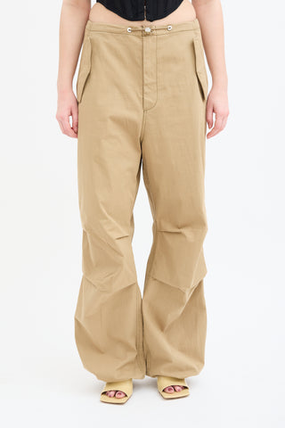 Dion Lee Beige Elasticized Drawstring Trouser