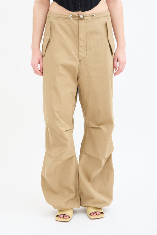 Dion Lee Beige Elasticized Drawstring Trouser