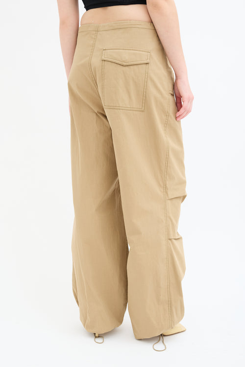 Dion Lee Beige Elasticized Drawstring Trouser