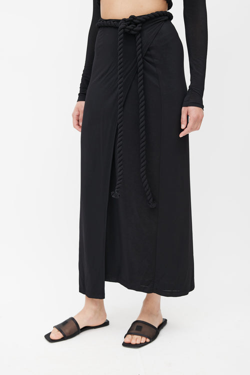 Dion Lee Black Knotted Wrap Co-Ord Set