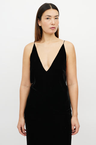 Dion Lee Black Velvet Midi Dress