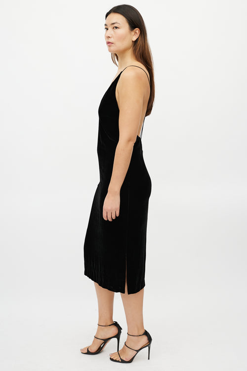 Dion Lee Black Velvet Midi Dress