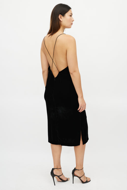 Dion Lee Black Velvet Midi Dress