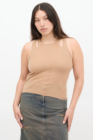 Dion Lee Brown Wool Cutout Tank Top