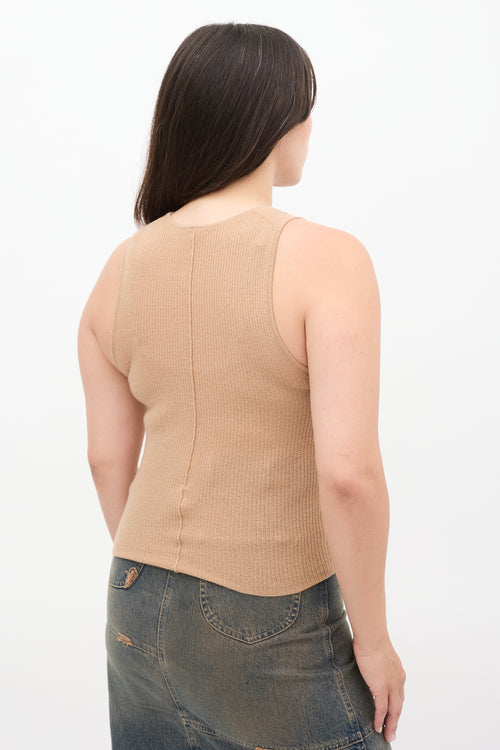 Dion Lee Brown Wool Cutout Tank Top