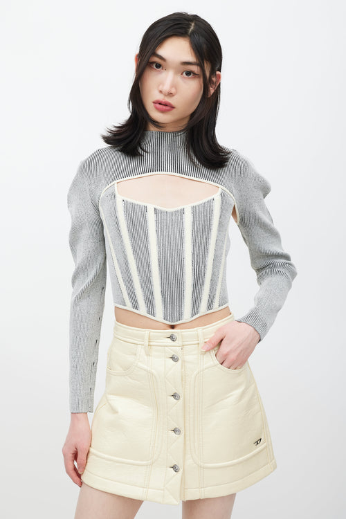 Dion Lee Grey 
Cream Bolero Co-Ord Set