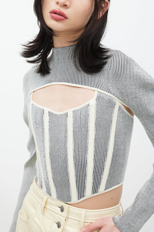 Dion Lee Grey 
Cream Bolero Co-Ord Set