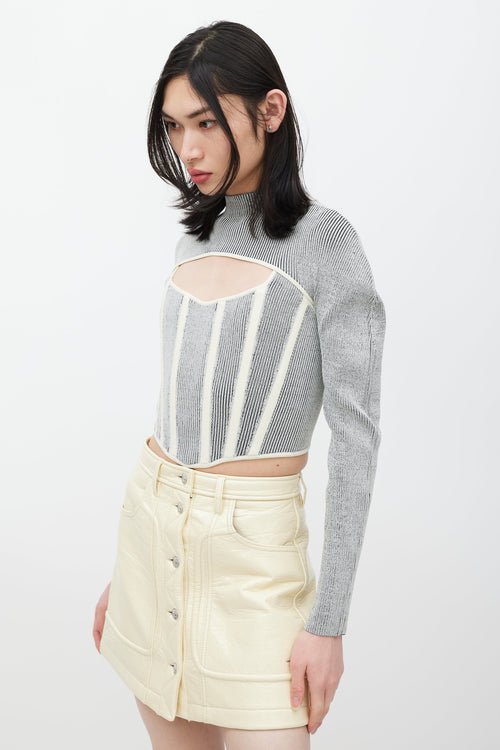 Dion Lee Grey 
Cream Bolero Co-Ord Set