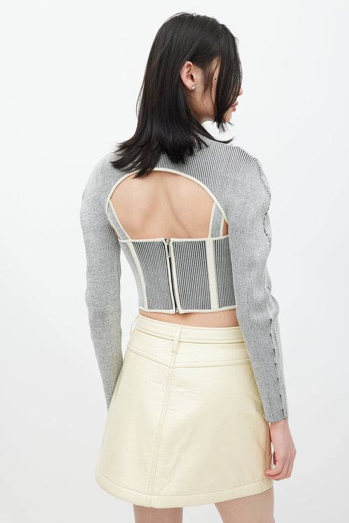 Dion Lee Grey 
Cream Bolero Co-Ord Set