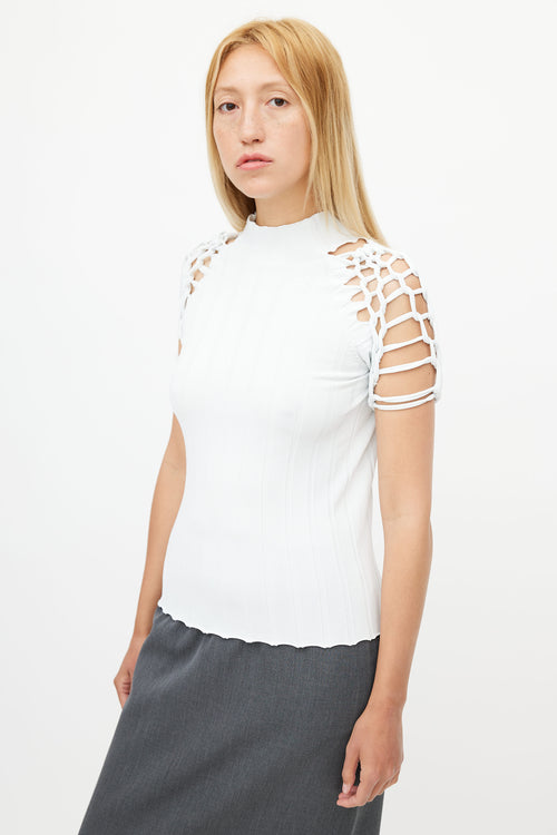 Dion Lee Pale Blue Ribbed Braided Top