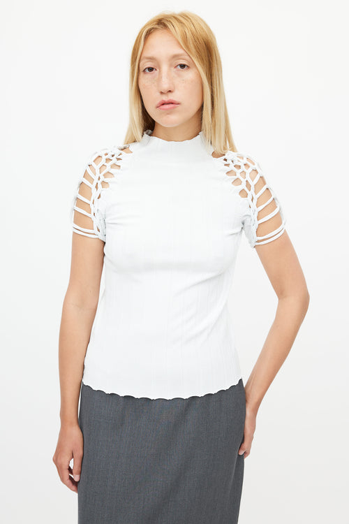 Dion Lee Pale Blue Ribbed Braided Top