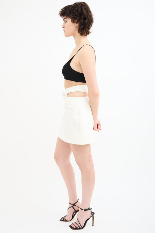 Dion Lee White Y-Front Mini Skirt