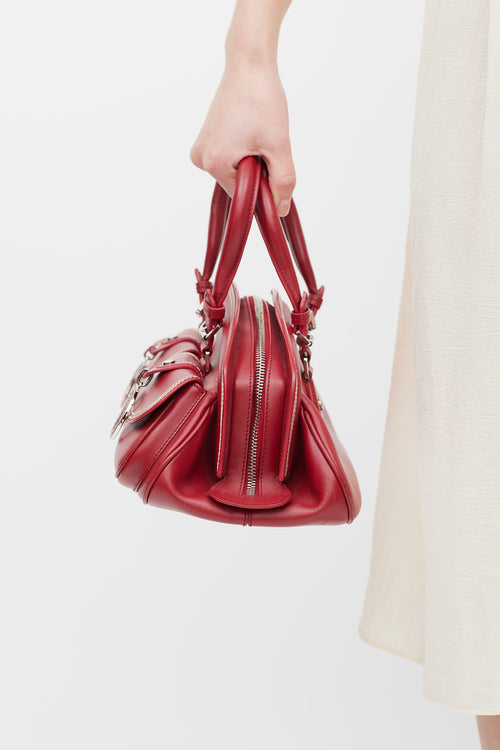 Dior 2005 Red Leather Dectective Bag