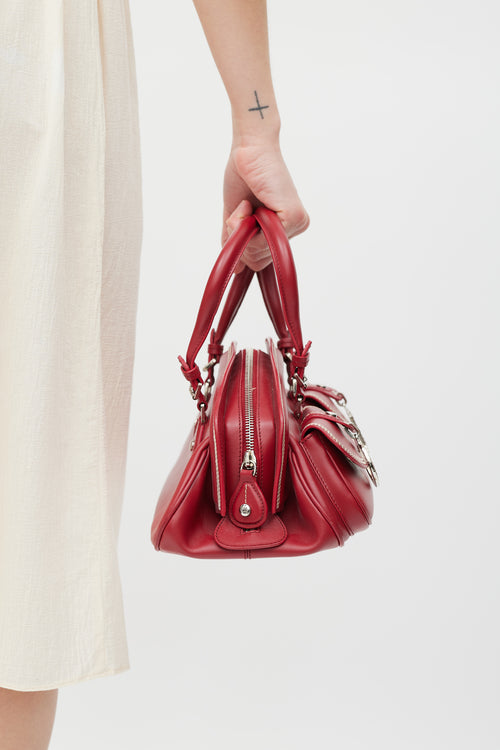 Dior 2005 Red Leather Dectective Bag