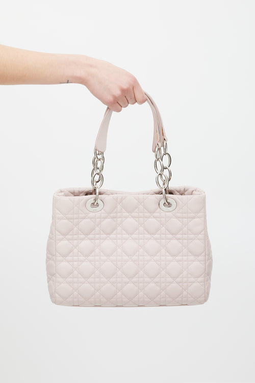 Dior 2011 Pink Quilted Leather Soft Shopping Tote Bag