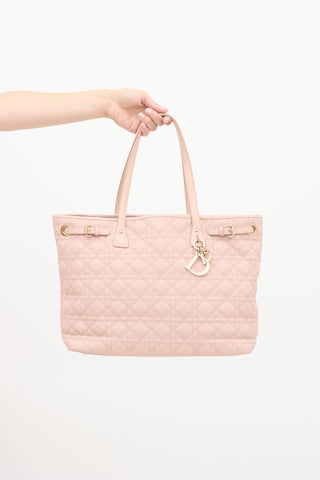 Dior 2012 Pink Cannage Quilted Canvas Panarea Tote