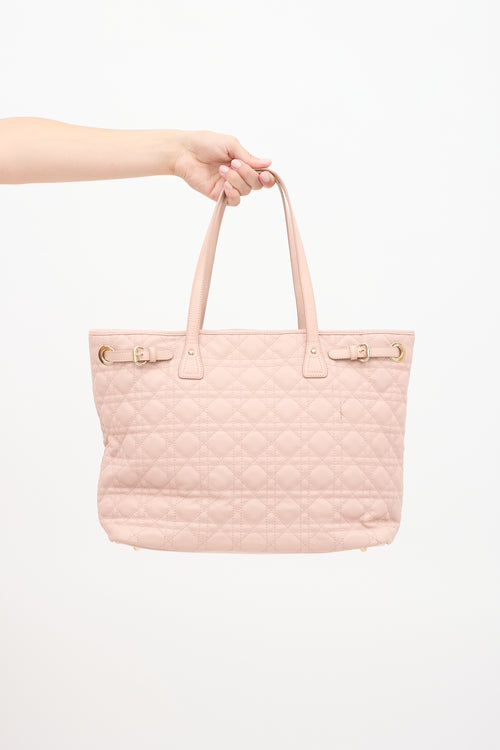 Dior 2012 Pink Cannage Quilted Canvas Panarea Tote