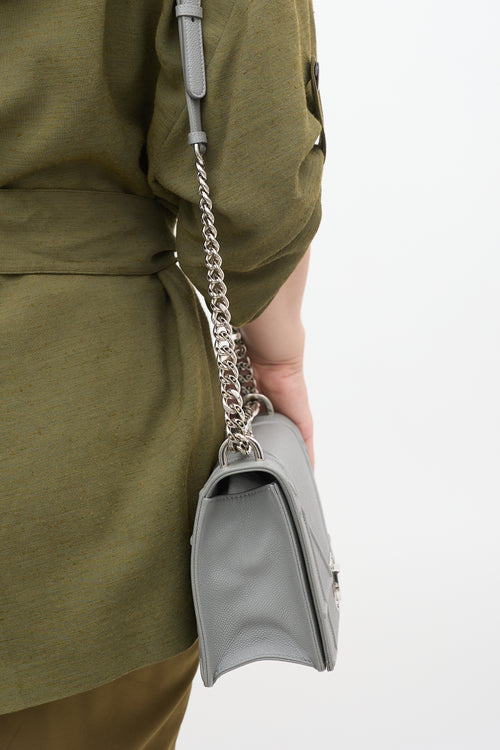 Dior 2017 Grey Leather Diorama Shoulder Bag