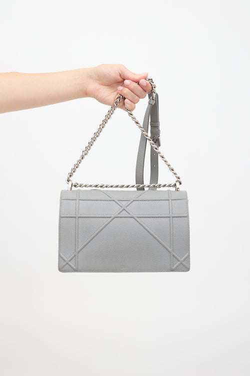 Dior 2017 Grey Leather Diorama Shoulder Bag