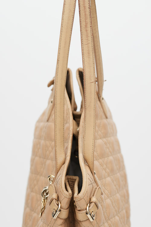 Dior Beige 
Gold Panarea Canage Quilted Tote