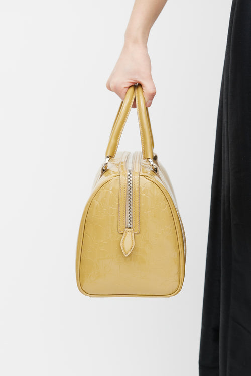 Dior Beige Oblique Patent Boston Bag