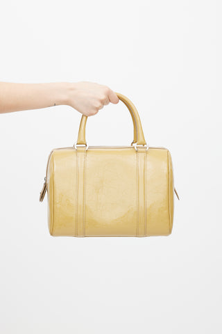 Dior Beige Oblique Patent Boston Bag