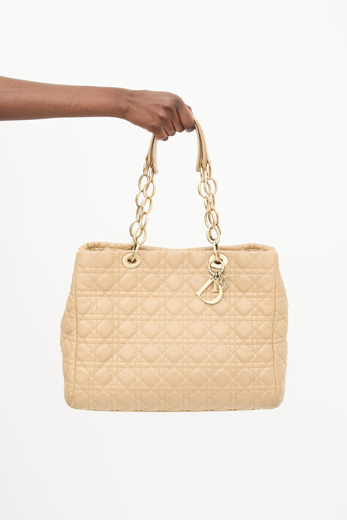 Dior Beige Quilted Lady Dior Large Tote Bag