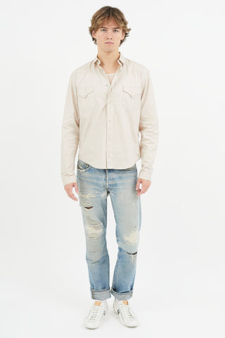 Dior Beige Waxed Western Shirt