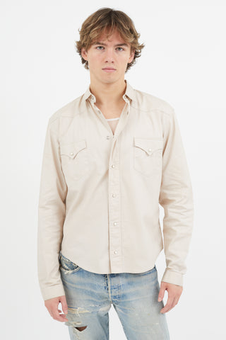 Dior Beige Waxed Western Shirt