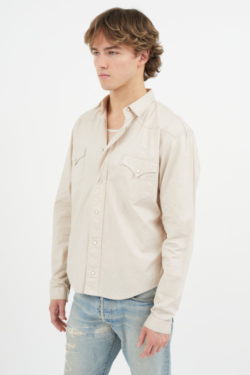 Dior Beige Waxed Western Shirt