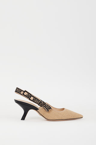 Dior Beige 
Black Canvas J
Adior Slingback Pump