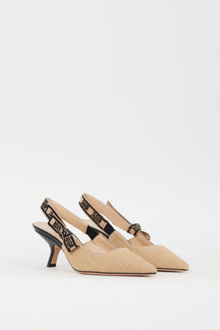 Dior Beige 
Black Canvas J
Adior Slingback Pump