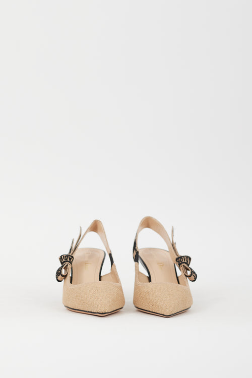 Dior Beige 
Black Canvas J
Adior Slingback Pump