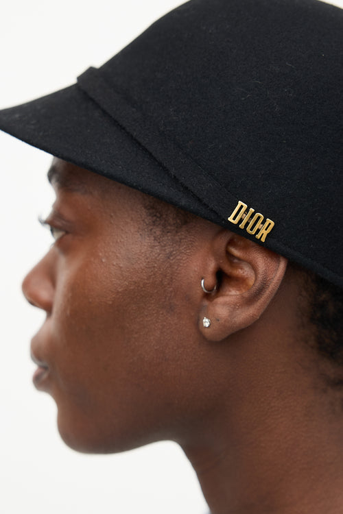 Dior Black Arty Felt Tulip Hat