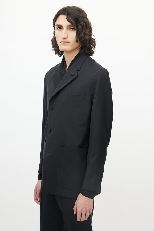 Dior Black Three Pocket Logo Lapel Blazer