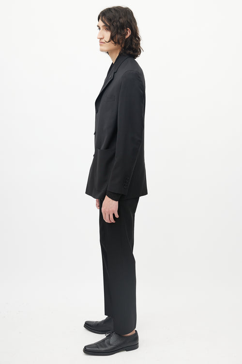 Dior Black Three Pocket Logo Lapel Blazer