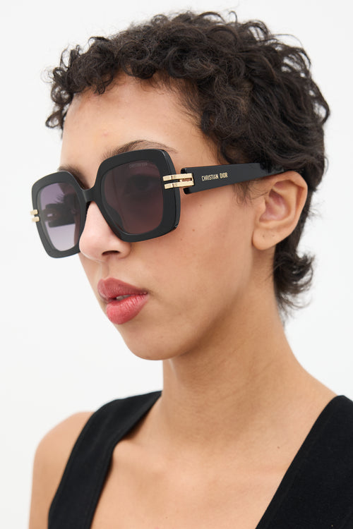 Dior Black CDior S2I Square Logo Sunglasses