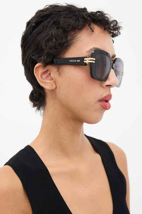 Dior Black CDior S2I Square Logo Sunglasses