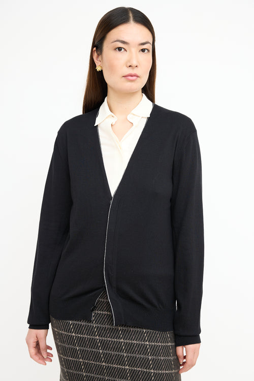 Dior Black Cashmere V-Neck Cardigan