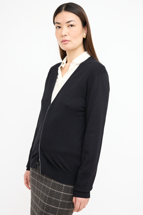 Dior Black Cashmere V-Neck Cardigan