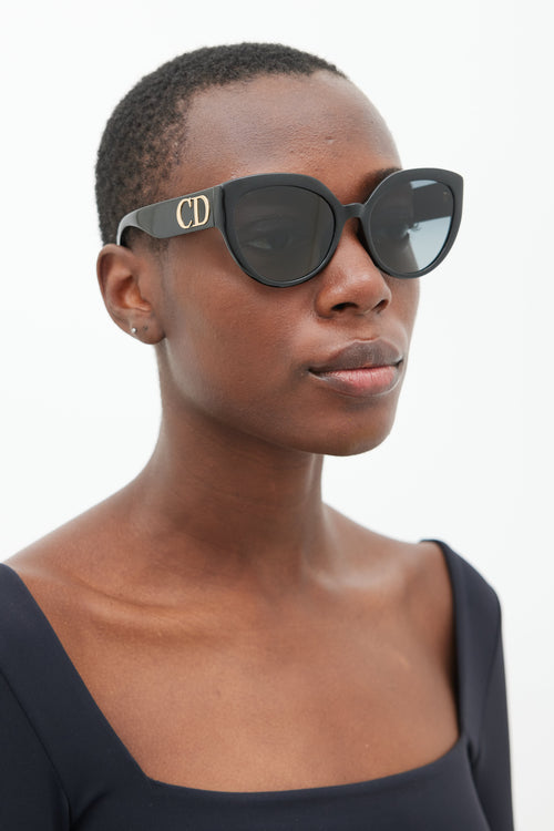 Dior Black Cat Eye 8071 Sunglasses