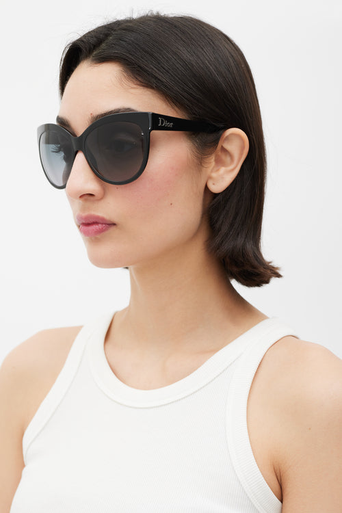 Dior Black Cat Eye Gradient Paname Sunglasses