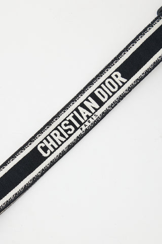 Dior Black 
Cream Logo Canvas Shoulder Strap