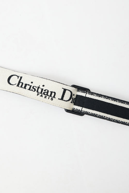 Dior Black 
Cream Logo Canvas Shoulder Strap