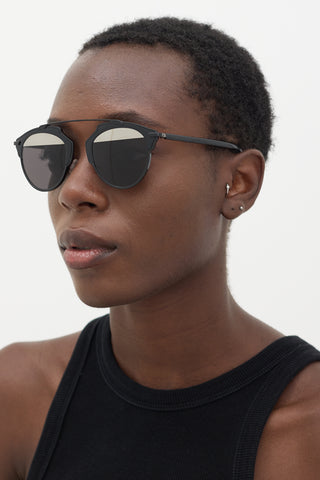 Dior Black 
Silver DiorSoReal Circular Sunglasses